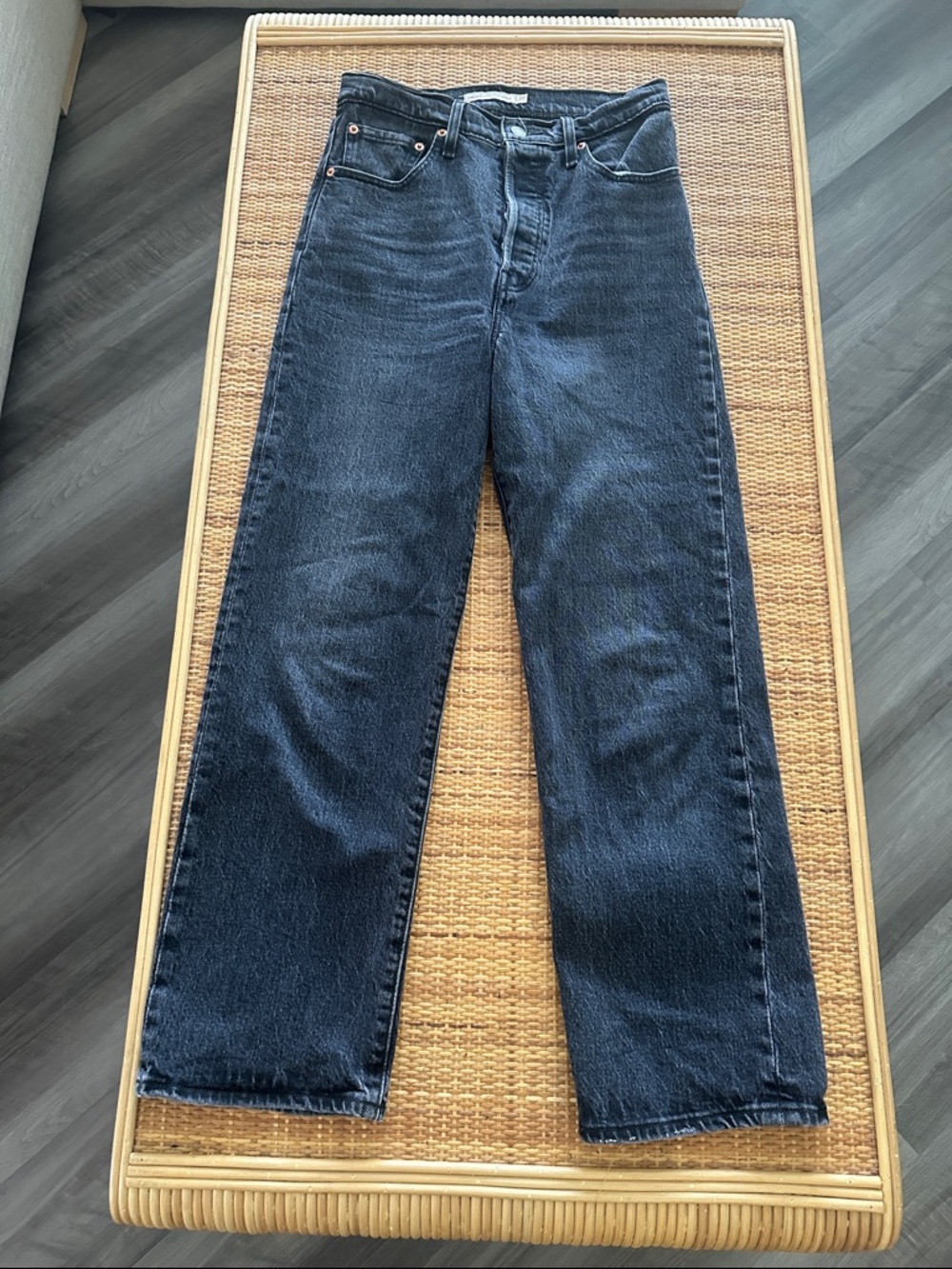Levi's Women's Ribcage Straight Ankle Black Denim Jeans W27 L27